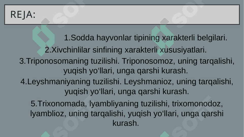xivchinlilar odam parazitlari tripanasomalar leyshmanialar 2