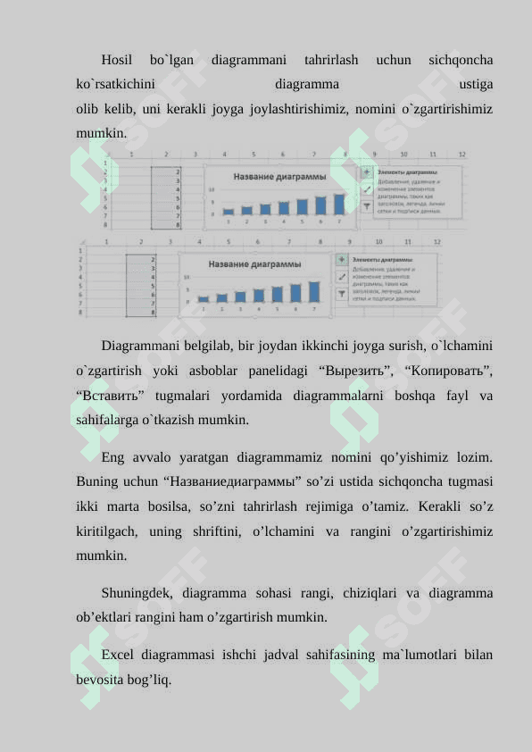EXCEL DASTURIDA DIAGRAMMALAR YARATISH 3