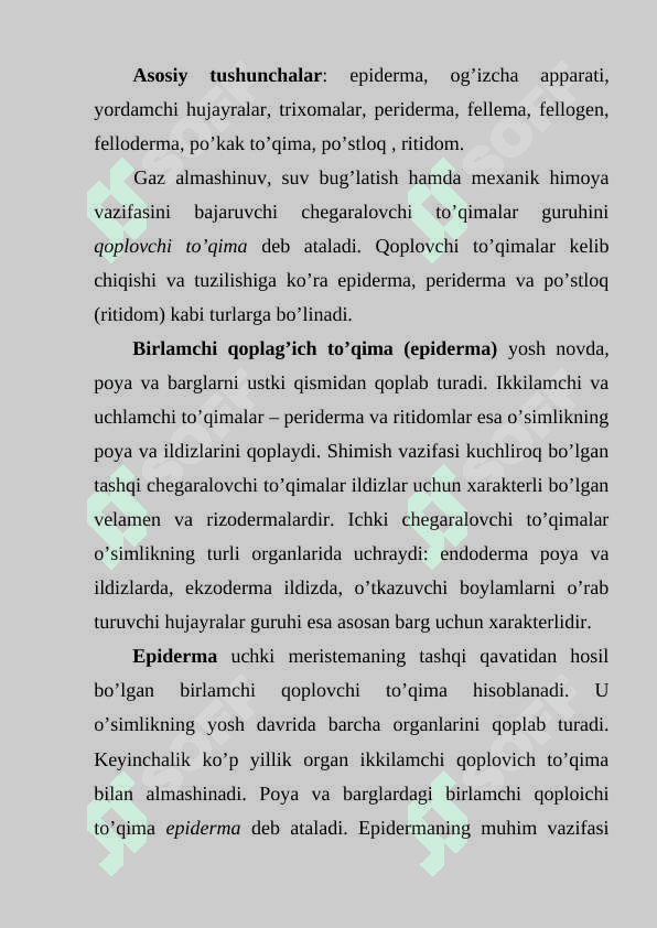 QOPLOVCHI TO'QIMANING  TUZILISHI VA AHAMIYATI 2