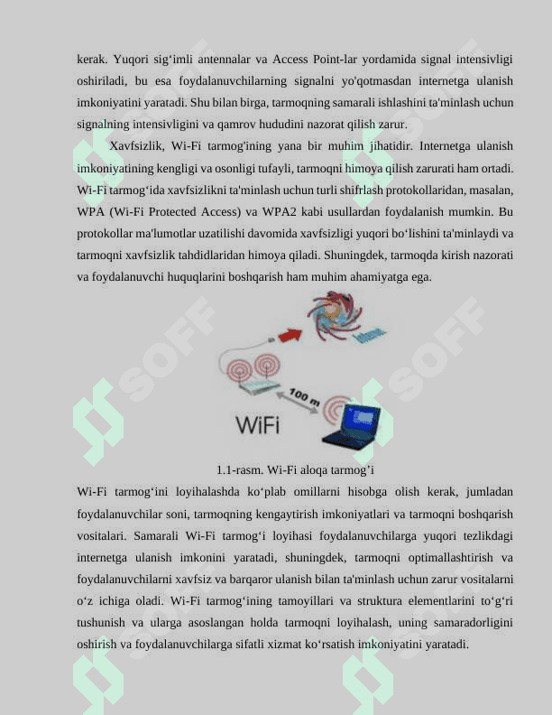 Sport kompleksida Wi-Fi tarmog'ini loyihalash va optimallashtirish 8
