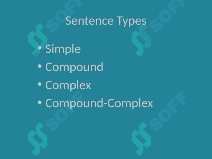Types of sentence according to the structure 2