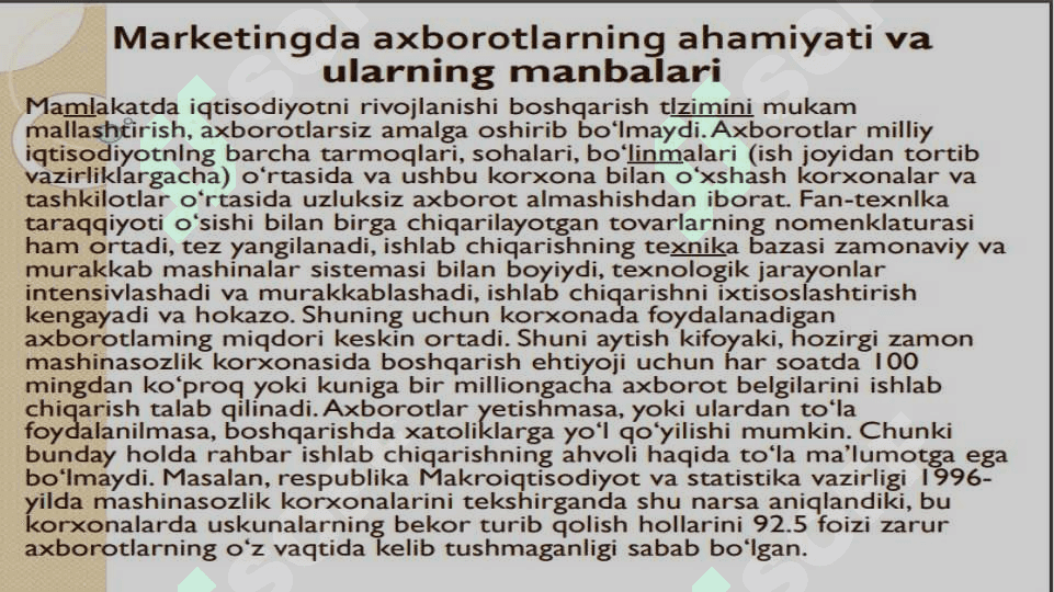 Xalqaro maxsulot va xizmatlar marketing 3