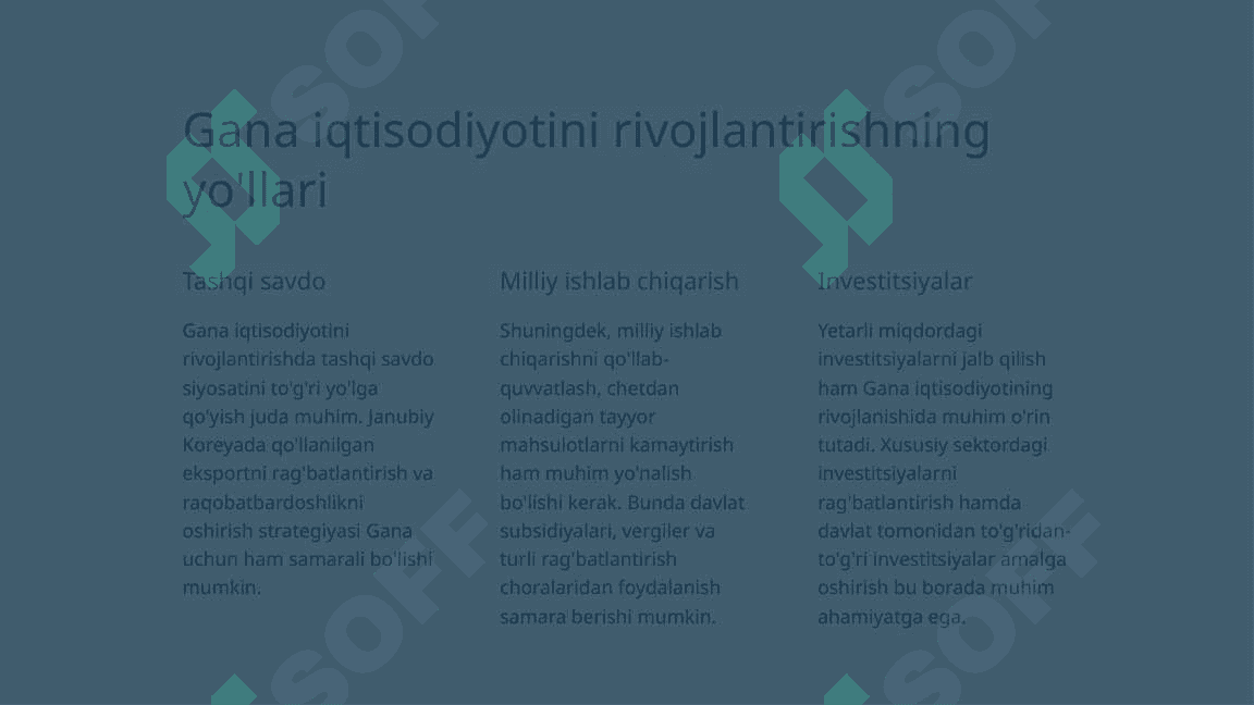 Gana va Janubiy Koreyaning tashqi siyosatdagi farqlar 4