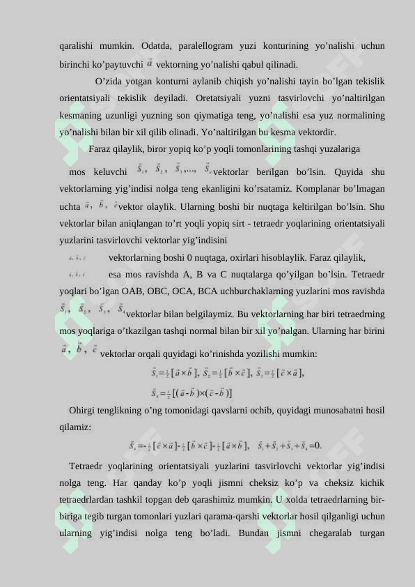 Vektоrlarning skalyar va vektor ko’paytmasi 4