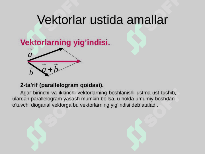 VEKTORLARNING SKALYAR  VEKTOR VA ARALAH KO'PAYTMALARI taqdimot 8