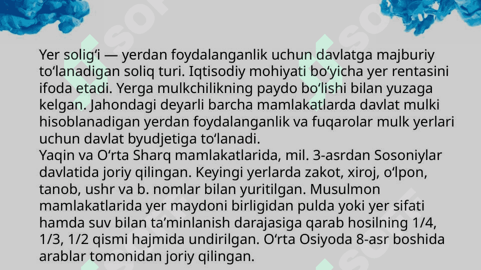 Yagona yer soliģi 2