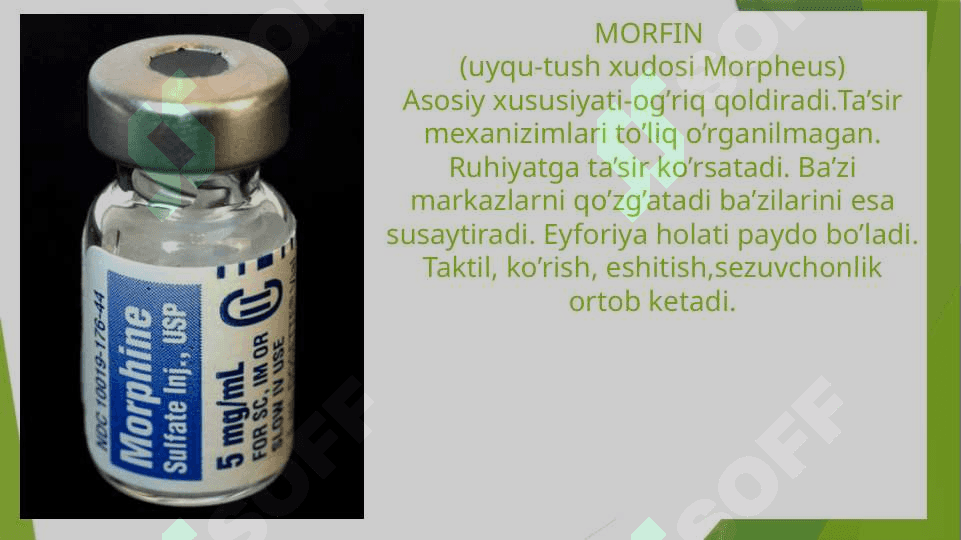 Analgetiklar. Narkomaniya va uning asoratlari 3