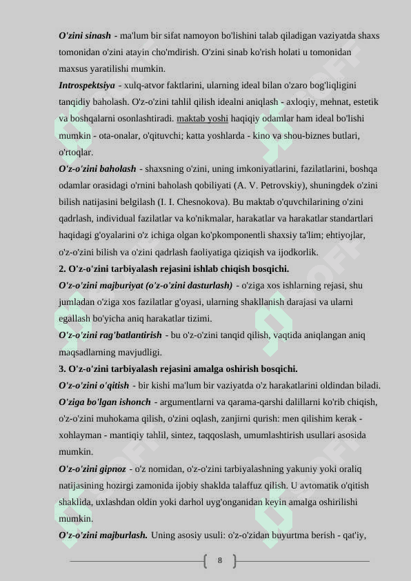 Shaxsning o'zini o'zi kamol toptirishi 8