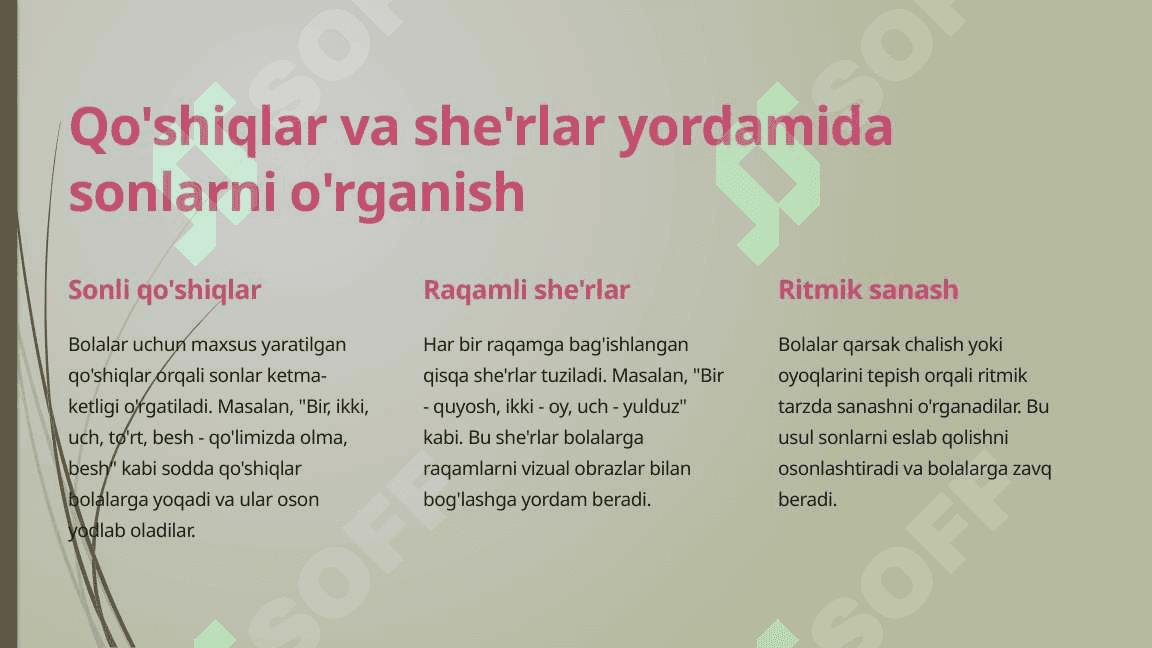 Sonlar qatorini eslab qolish 4