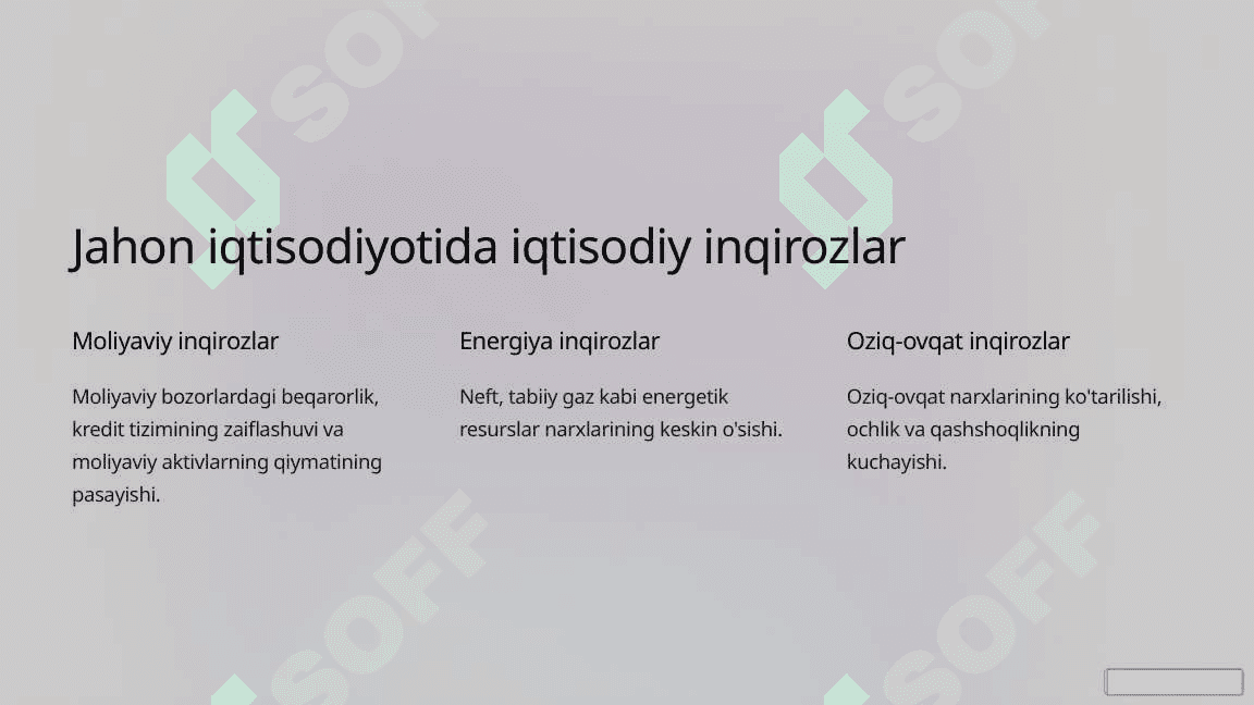 Jahon iqtisodiyotining siklik rivojlanishi:  COVID-19 pandemiyasining taʼsiri 5