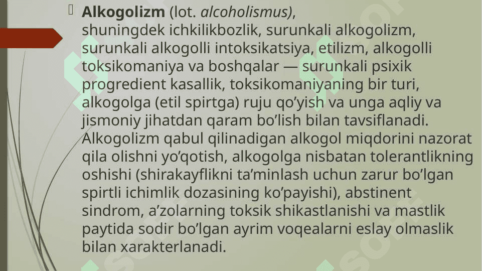 Alkogolizm va uning asoratlari , Alkogolizmni davolash. 2