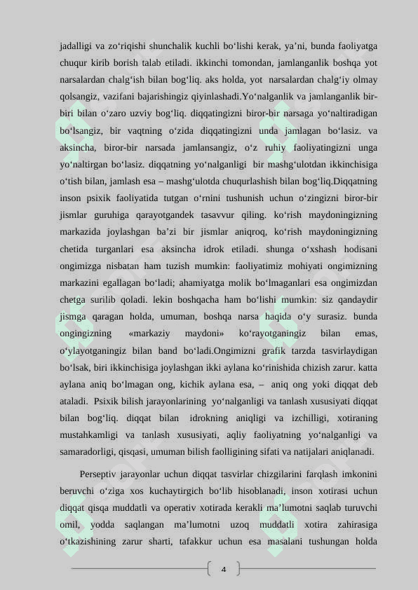 Xotira va diqqat jarayoni 4