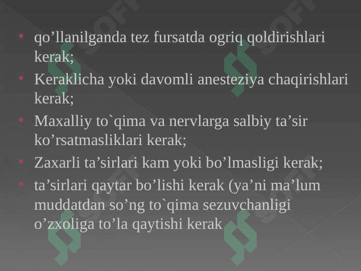 Afferent nerv tizimiga ta`sir etuvchi vositalar 5