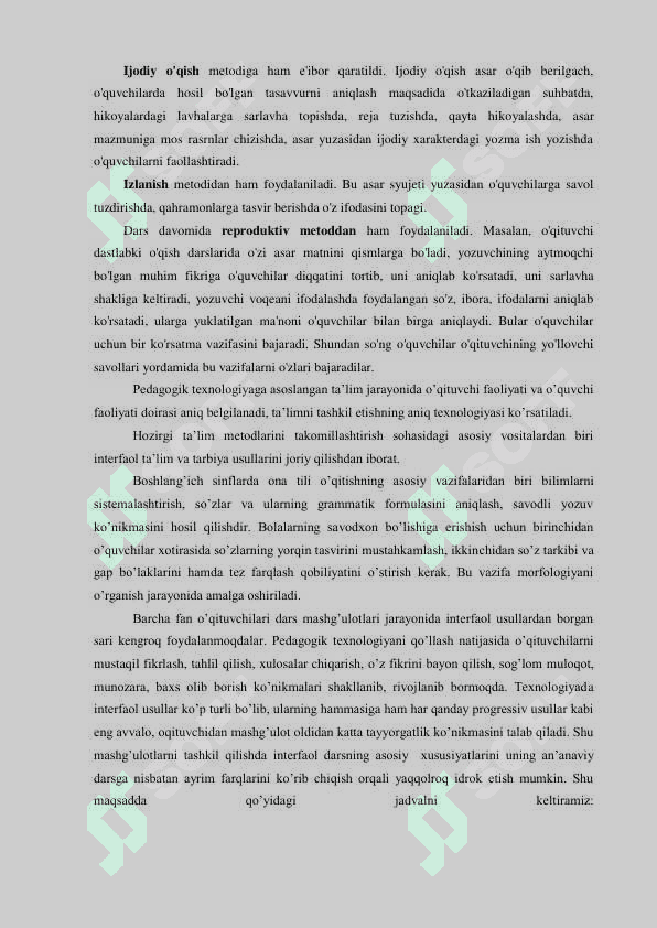 “Har xil janrdagi asarlarni o‘qitishda pedagogik texnologiyalardan  foydalanish 8