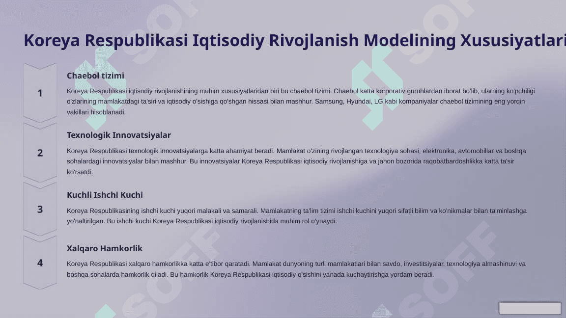 Janubiy sharqiy koreya iqtisodiyoti :Koreya respublikasi 6