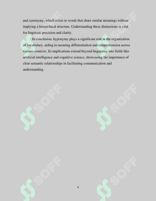 The problems of hyponymy and incompatibility in linguistics 4