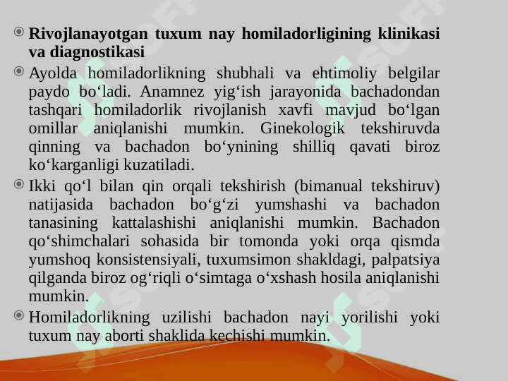Bachadondan tashqari homiladorlik. Taqdimot 4