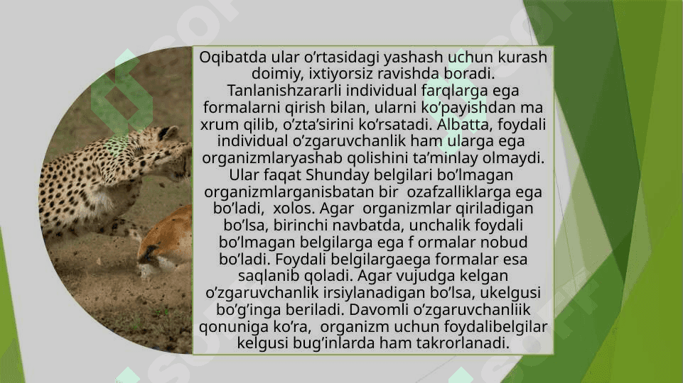 Tabiiy tanlanish va uning natijasi hamda shakllari 3