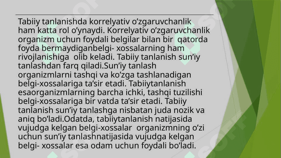 Tabiiy tanlanish va uning natijasi hamda shakllari 4