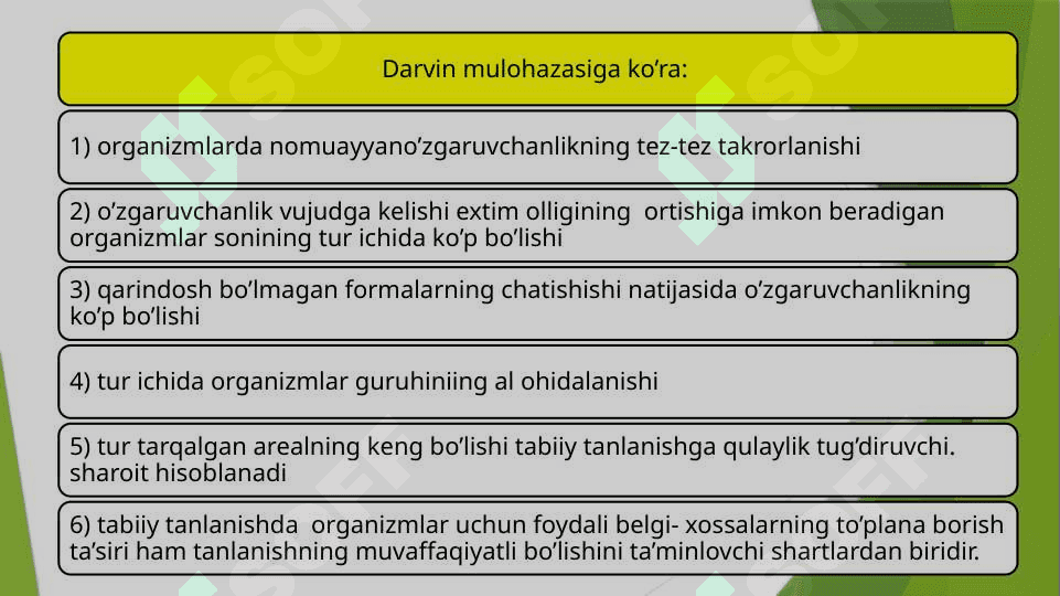 Tabiiy tanlanish va uning natijasi hamda shakllari 6