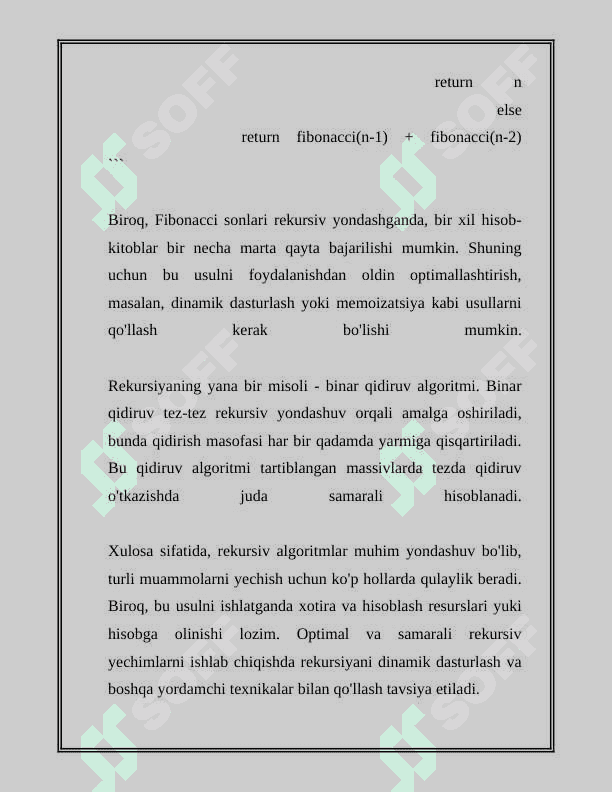 REKURSIV ALGORITMLAR VA ULARNING VAZIFALARI 5