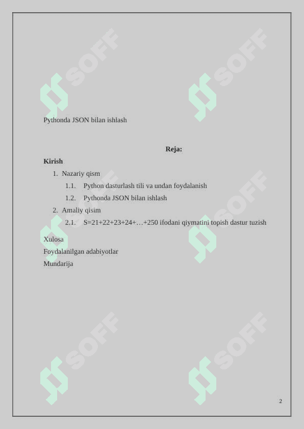 Pythonda JSON bilan ishlash 2