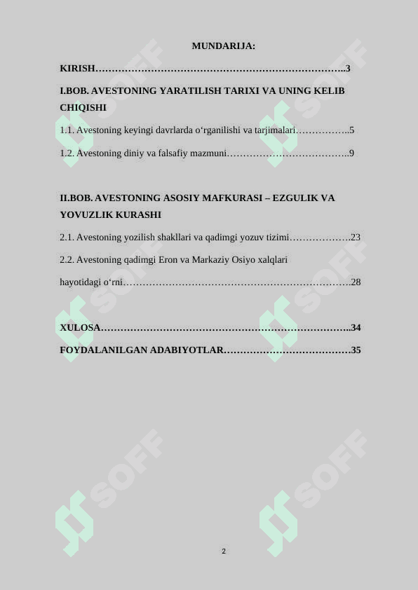 AVESTO - QADIMIY YOZMA YODGORLIK VA UNING AHAMIYATLARI 2