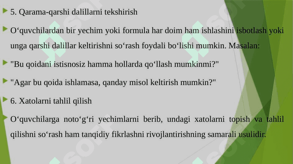 MATEMATIKANI OʻQITISHDA TANQIDIY TAFAKKURNI RIVOJLANTIRISH 5