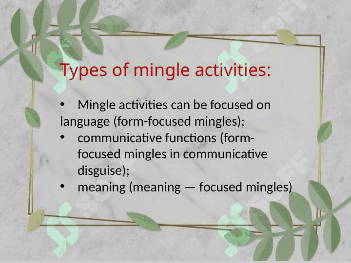 Mingle method in english lessons 4