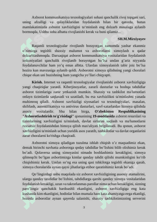 Axborot xavfsizligi konsepsiyasini taminlash majmuasi 3