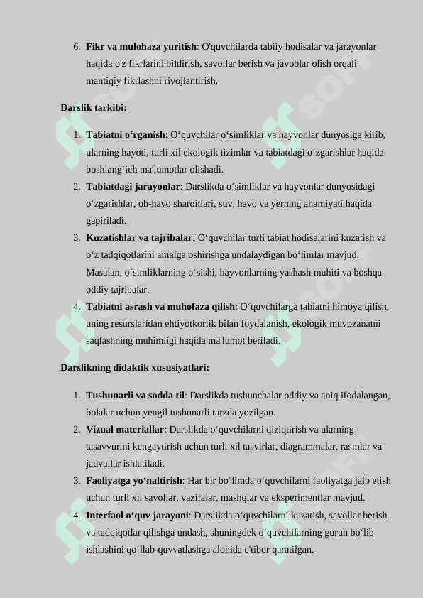 Mavzu: 1-sinfda "Tabiiy fanlar" fanining maqsad va vazifalari. 2