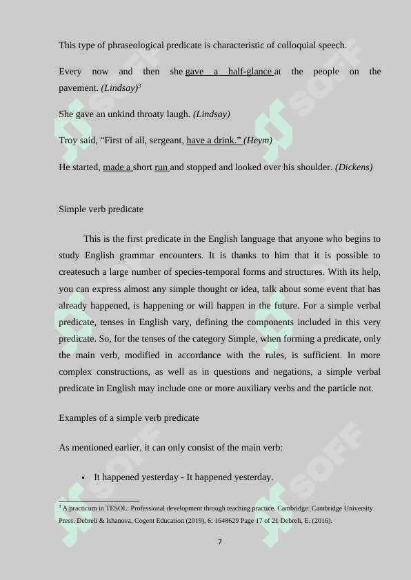 DEVELOPMENT AND FORMATION OF PREDICATES OF DIFFERENT TYPES IN ENGLISH 7