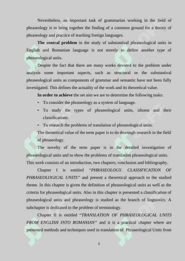 CRITERIA OF STABILIY AND LACK OF MOTIVATION (IDIOMATICITY) OF PHRASEOLOGICAL UNITS 5
