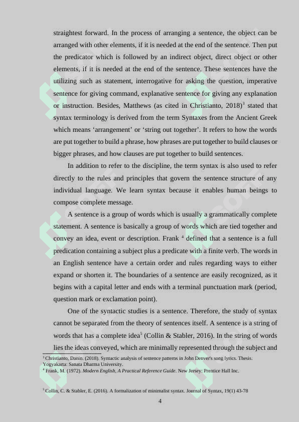Syntactic Analysis of Sentence Types: Declarative, Interrogative, Imperative, and Exclamatory 4