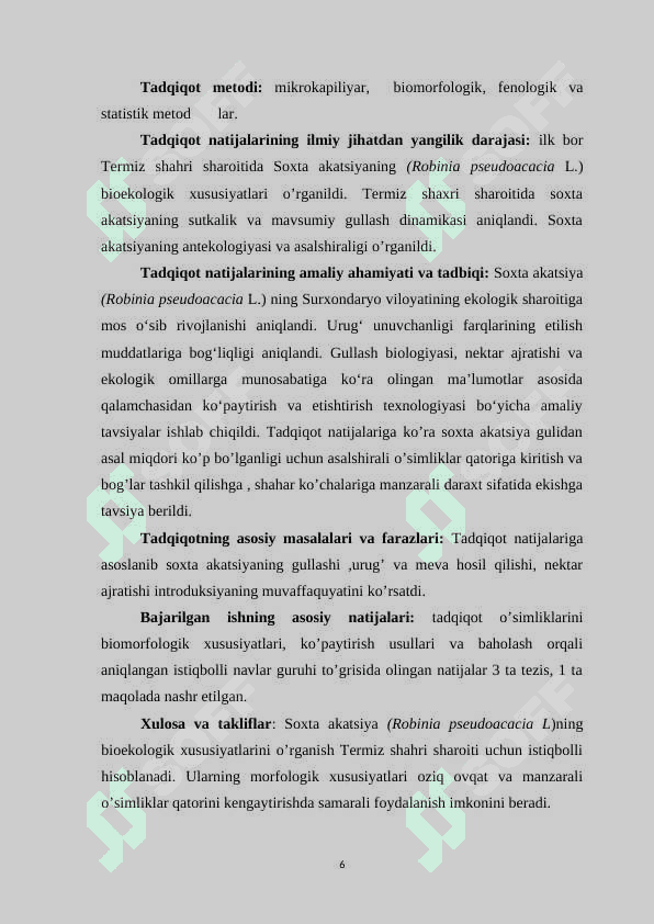 SOXTA AKATSIYA 6