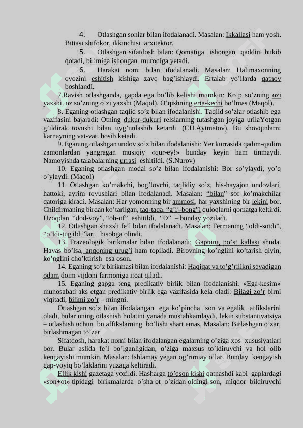 Bog`lama haqida ma’lumot. Kеsimning ega bilan shaxs va sonda mosligi. 2