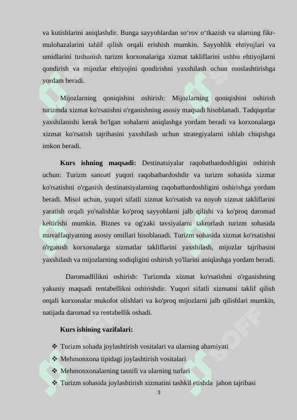 Turizmda joylashtirish xizmatini tashkil etishda  jahon tajribasi 3