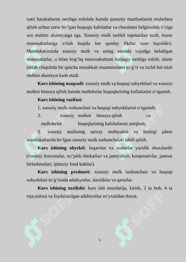 Xususiy mulk va huquqi subyektlari va xususiy mulkni himoya qilish 5