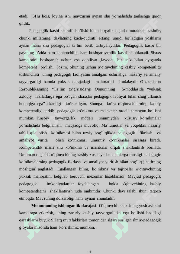 O’qituvchilarning kasbiy kompetentligi va uni shakllantirish 4