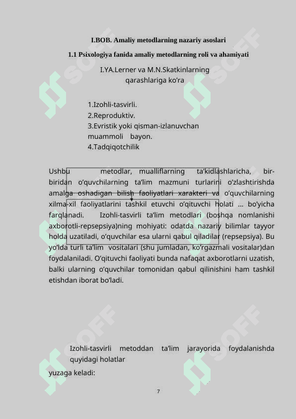 PSIXOLOGIYA FANLARINI O'QITISHDA AMALIY METODLARNING AHAMIYATI 7