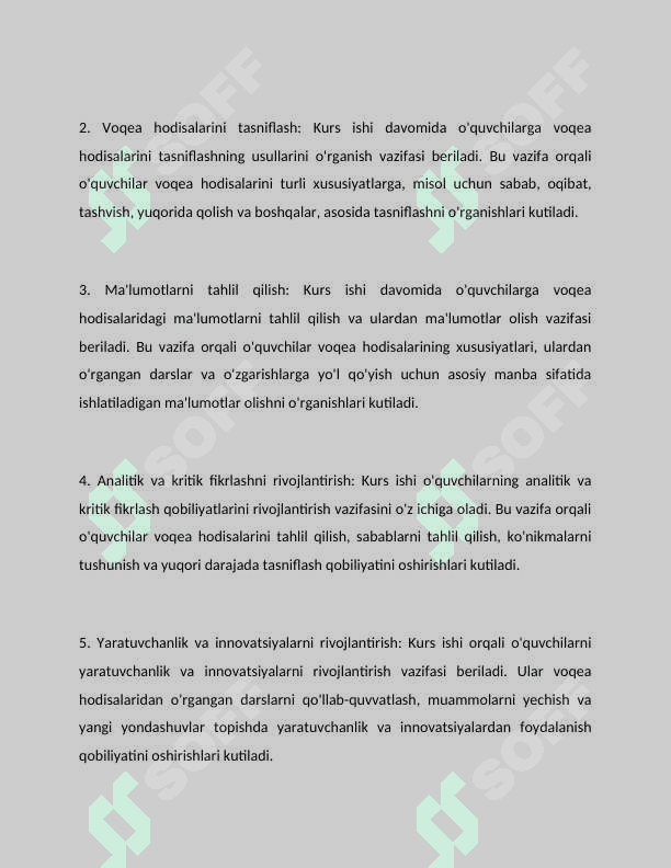 Yoshlar hayotidagi voqea hodisalarni tasniflash. 5