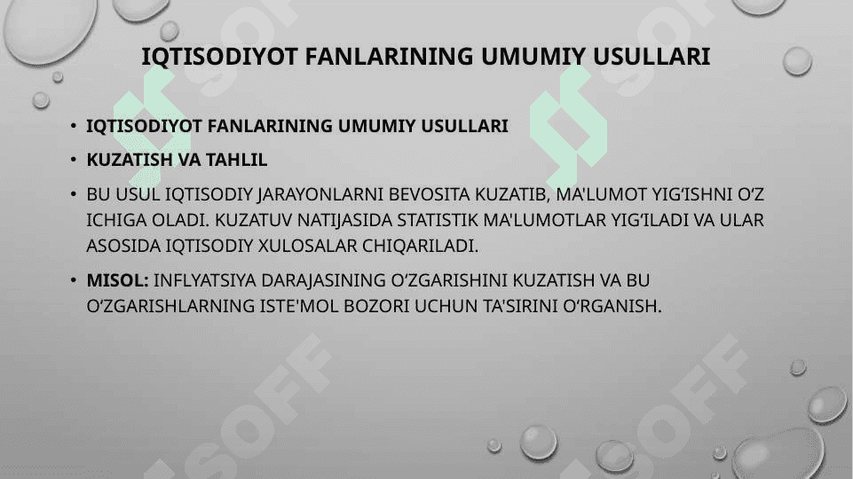 Iqtisodiyot fanlarining o’ziga xos usullari 3