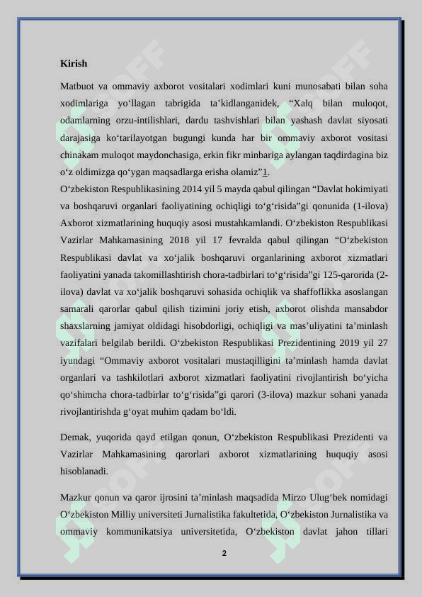 Axborot xizmati tomonidan axborot tarqatish usullari 2