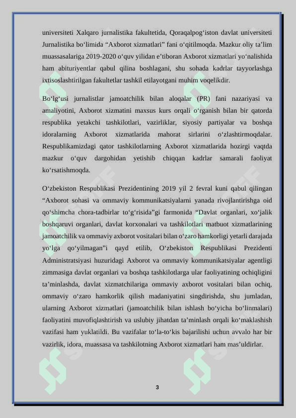 Axborot xizmati tomonidan axborot tarqatish usullari 3