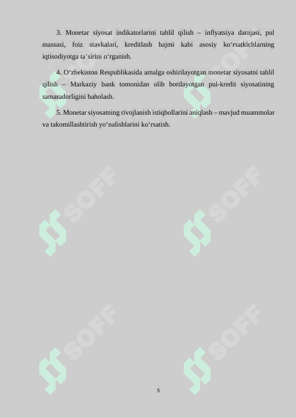 Monetar siyosatning indikatorlari. kurs ishi 5