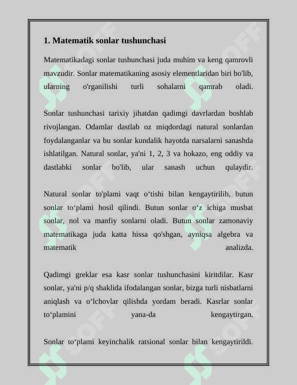 SON VA MIQDOR HAQIDA TASAVVURLARNI SHAKILANTRISH 3