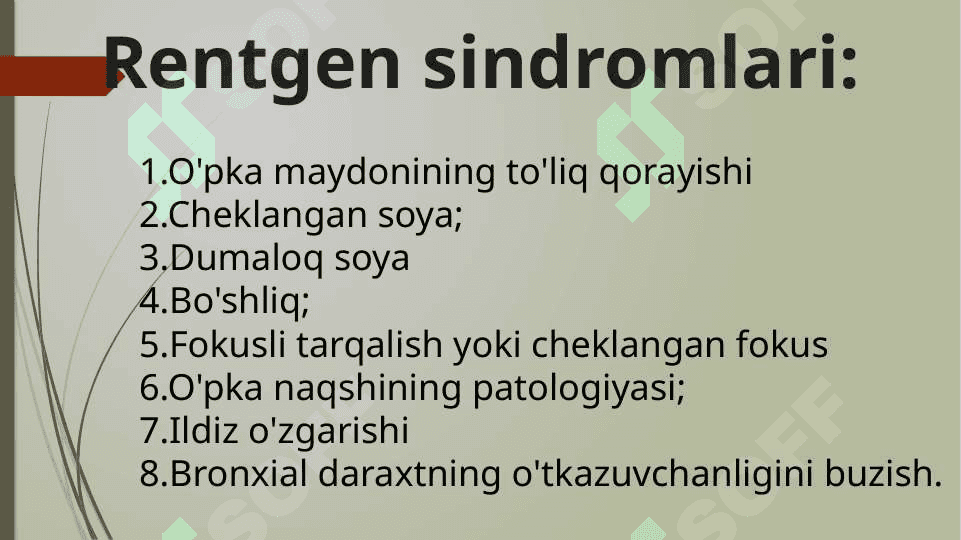 Nafas a’zolari kasalliklaridagi funksional-instrumental tekshiruvlar: Rentgenogrammalar interpretatsiyasi 8