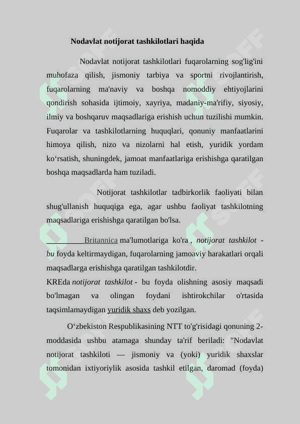 Nodavlat notijorat tashkilotlarining davlat organlari bilan o’zaro aloqalari 4