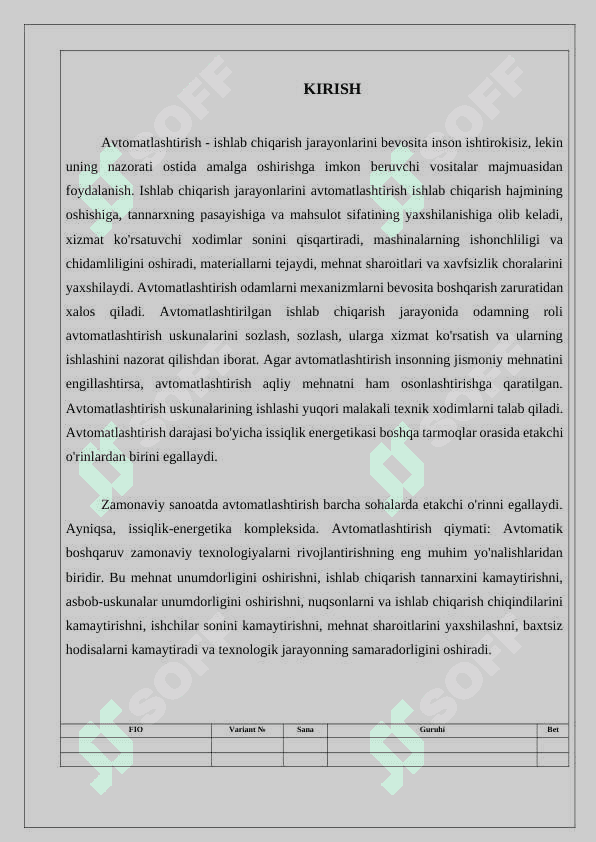 Rektifikatsiya kurs ishi 5