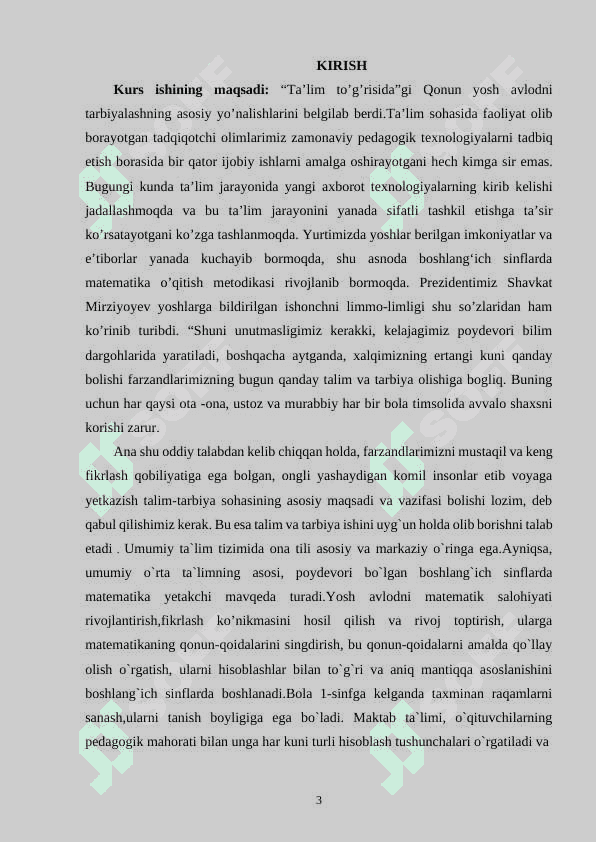 BOSHLANG`ICH SINF O`QUVCHILARIGA KO`PYOQ MODELLARINI   O`RGATISHDA PEDAGOGIK TEXNOLOGIYALARDAN FOYDALANISH 3